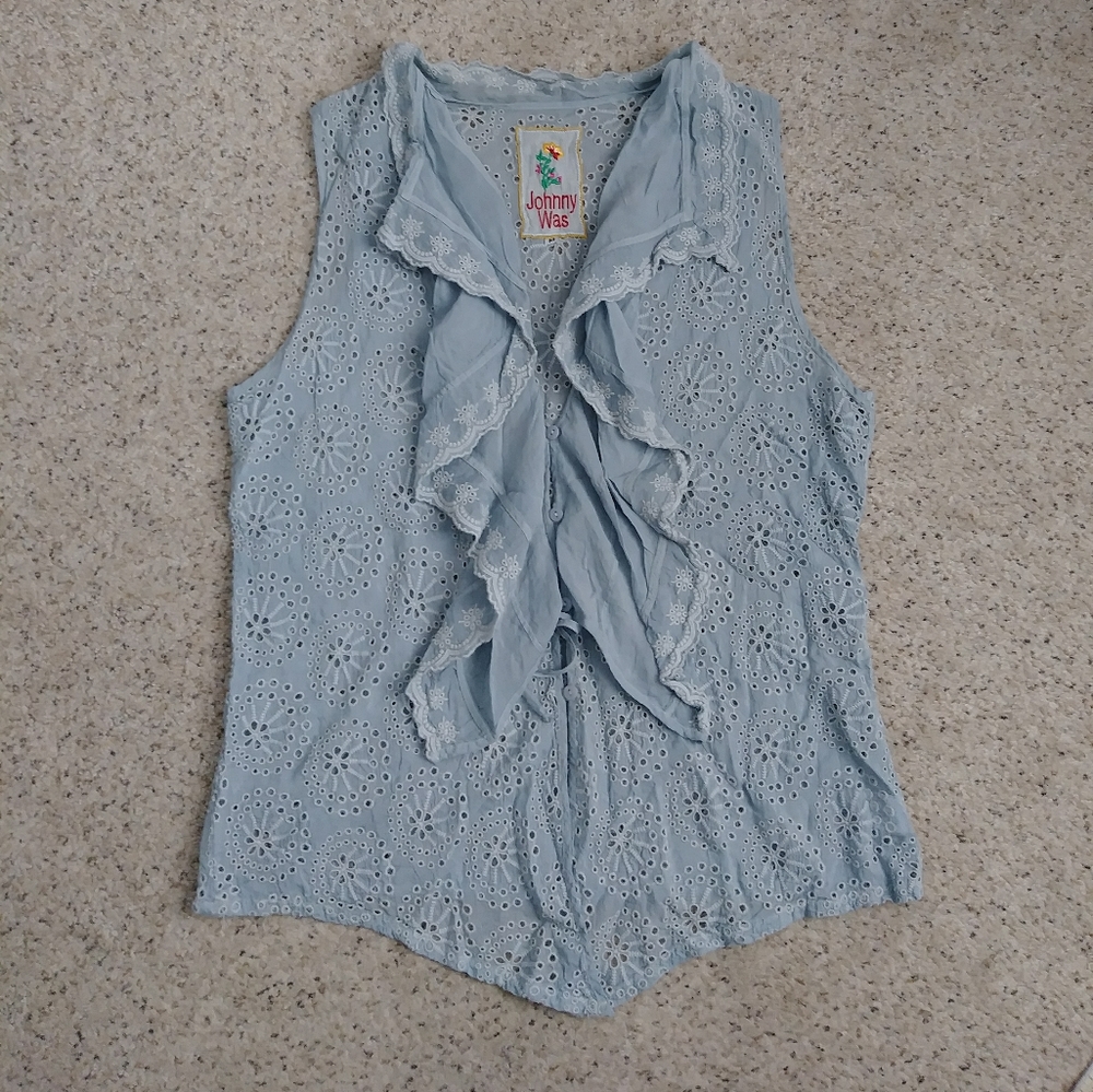 Johnny Was blue blouse